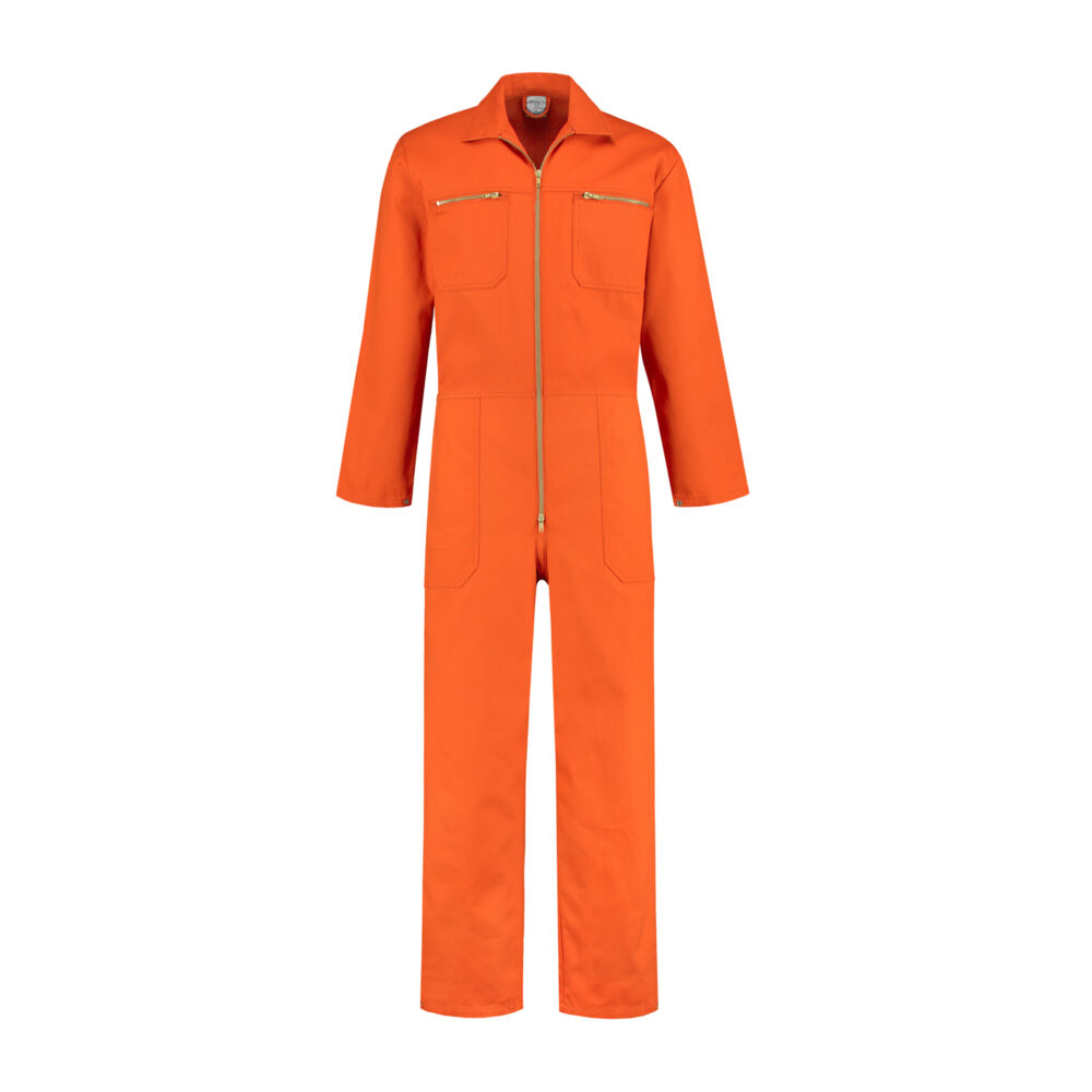 Overall 100% katoen met rits – Oranje