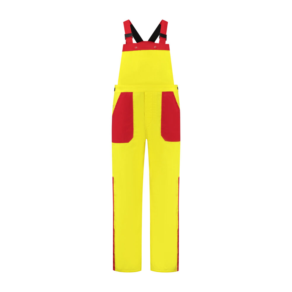 Tuinbroek polyester/katoen – Geel/Rood