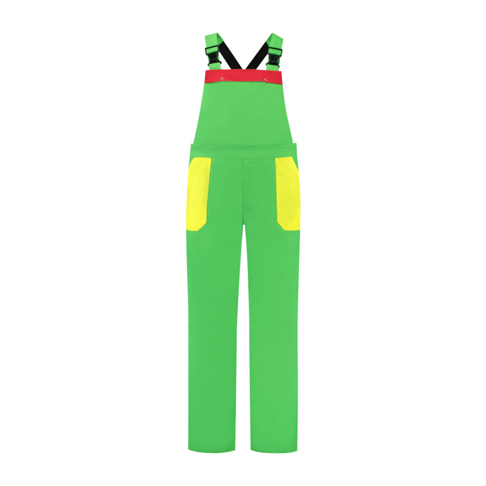 Tuinbroek polyester/katoen – Groen/Geel/Rood